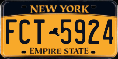 NY license plate FCT5924