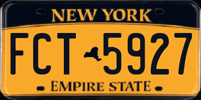 NY license plate FCT5927