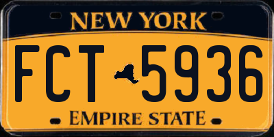 NY license plate FCT5936