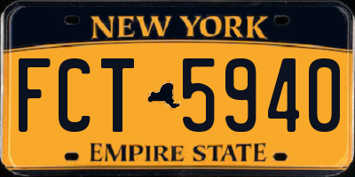 NY license plate FCT5940