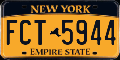 NY license plate FCT5944