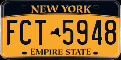 NY license plate FCT5948