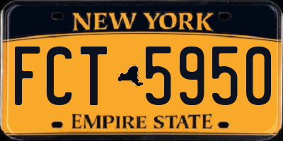 NY license plate FCT5950