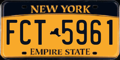 NY license plate FCT5961