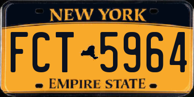 NY license plate FCT5964
