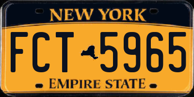 NY license plate FCT5965