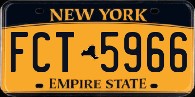 NY license plate FCT5966