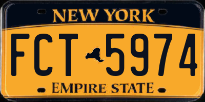 NY license plate FCT5974