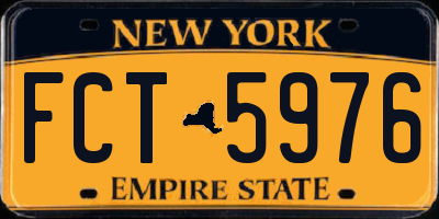 NY license plate FCT5976