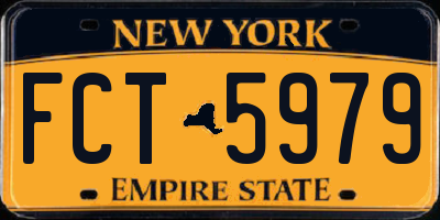NY license plate FCT5979