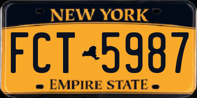 NY license plate FCT5987