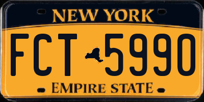 NY license plate FCT5990