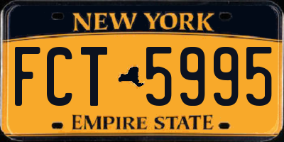 NY license plate FCT5995