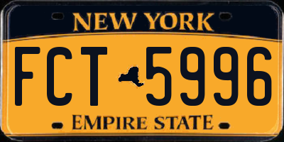 NY license plate FCT5996