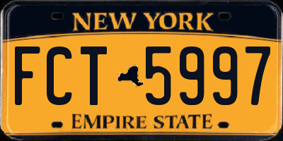 NY license plate FCT5997