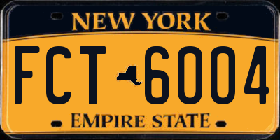 NY license plate FCT6004