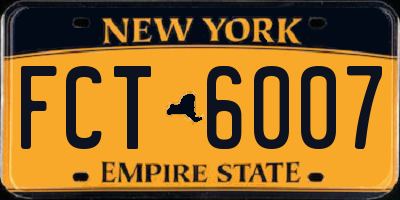 NY license plate FCT6007