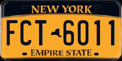 NY license plate FCT6011