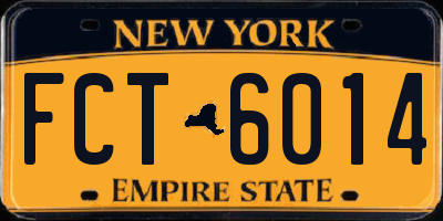 NY license plate FCT6014