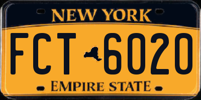 NY license plate FCT6020
