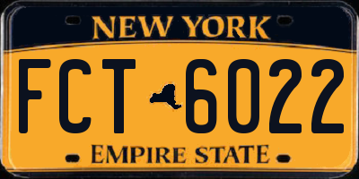 NY license plate FCT6022