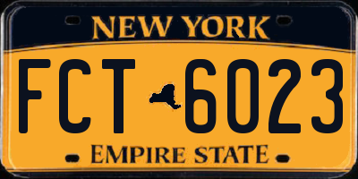 NY license plate FCT6023