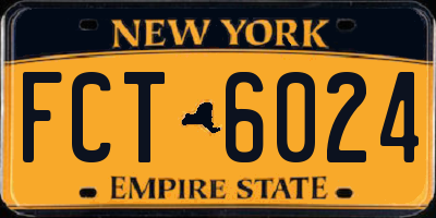 NY license plate FCT6024