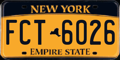 NY license plate FCT6026