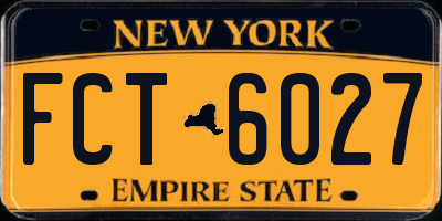NY license plate FCT6027