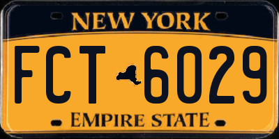 NY license plate FCT6029