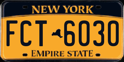 NY license plate FCT6030