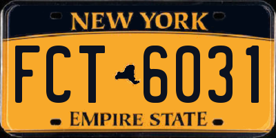NY license plate FCT6031