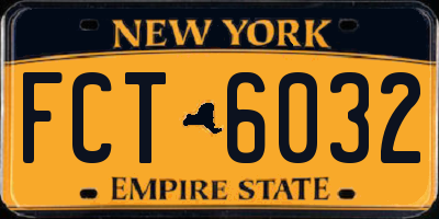 NY license plate FCT6032