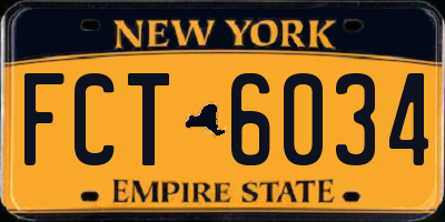 NY license plate FCT6034
