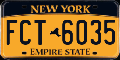 NY license plate FCT6035