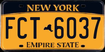NY license plate FCT6037