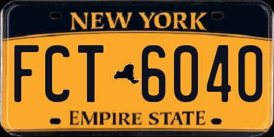 NY license plate FCT6040