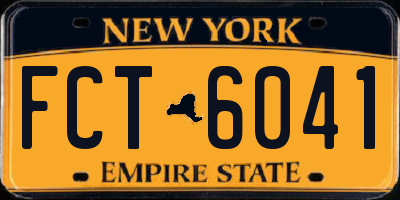 NY license plate FCT6041