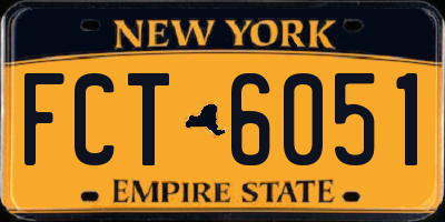 NY license plate FCT6051