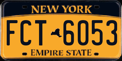 NY license plate FCT6053