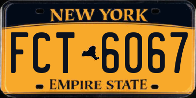 NY license plate FCT6067