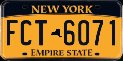 NY license plate FCT6071