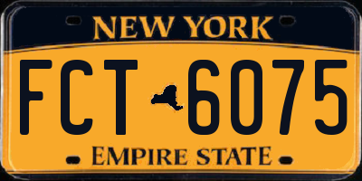 NY license plate FCT6075