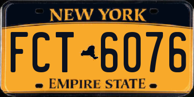NY license plate FCT6076
