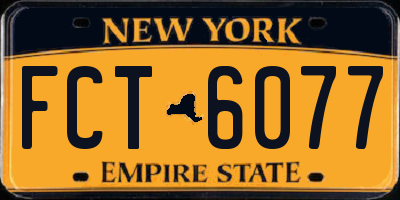 NY license plate FCT6077