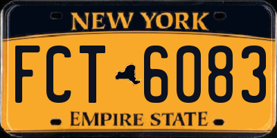 NY license plate FCT6083
