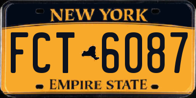 NY license plate FCT6087
