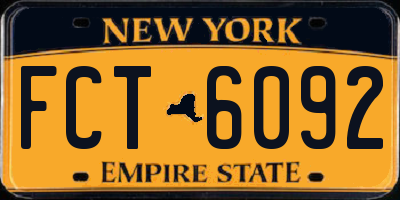 NY license plate FCT6092