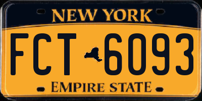 NY license plate FCT6093