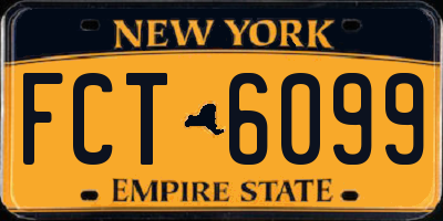 NY license plate FCT6099